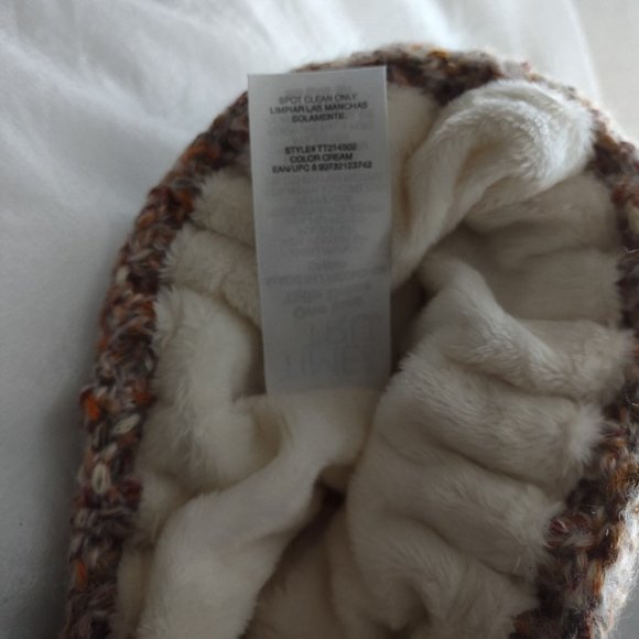 NWT Time & Tru Velour Lined Beanie Cream mixed One Size - Picture 4 of 5